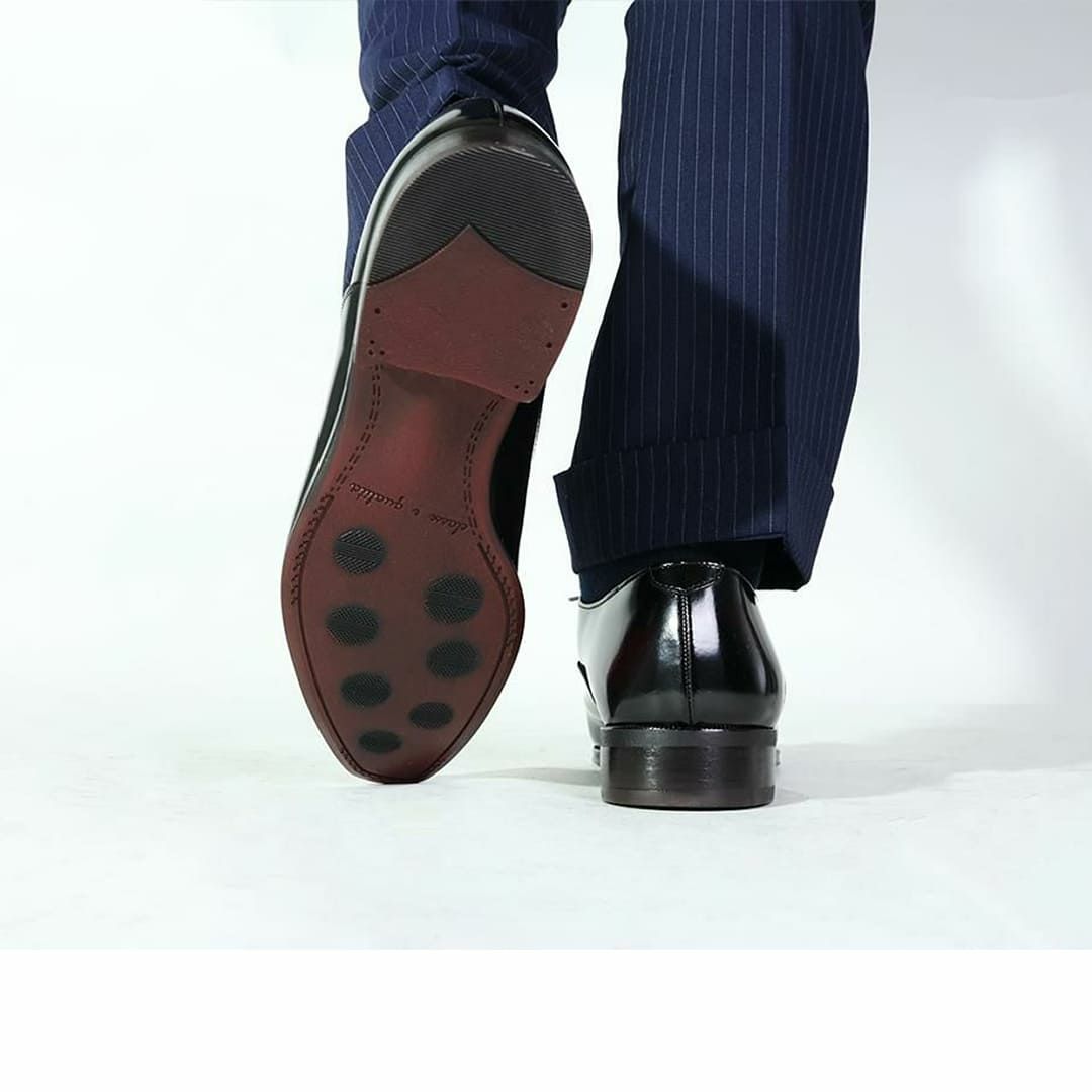 クインクラシコオリジナル 国産ビジネスシューズ サイドレース スリッポン 36002 bk 4