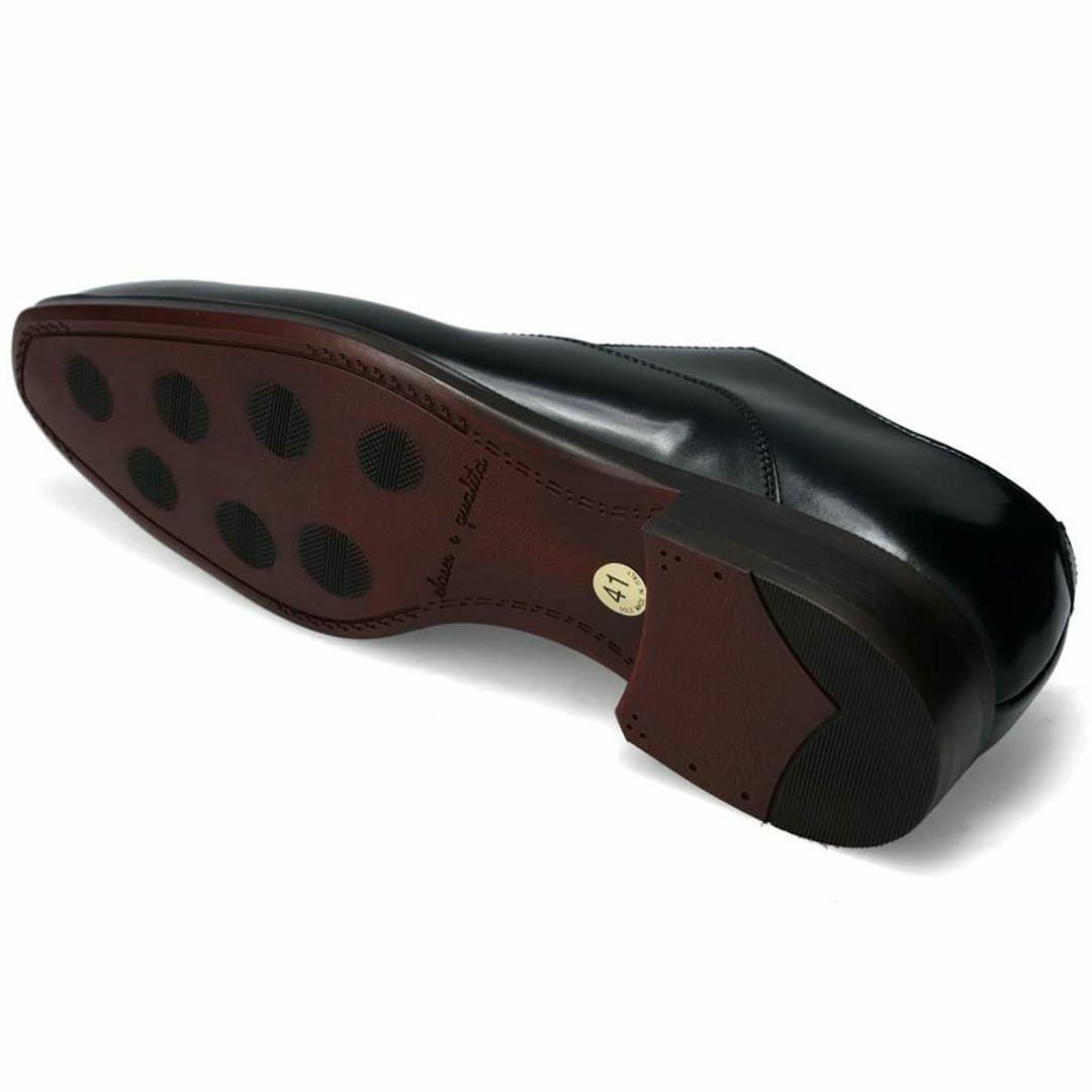 クインクラシコオリジナル 国産ビジネスシューズ サイドレース スリッポン 36002 bk 7