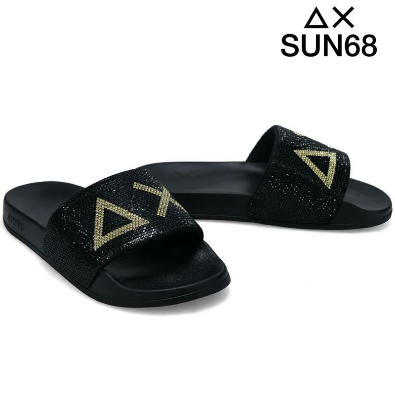 サンシックスティーエイト レディース スリッパロゴストラス SUN68 