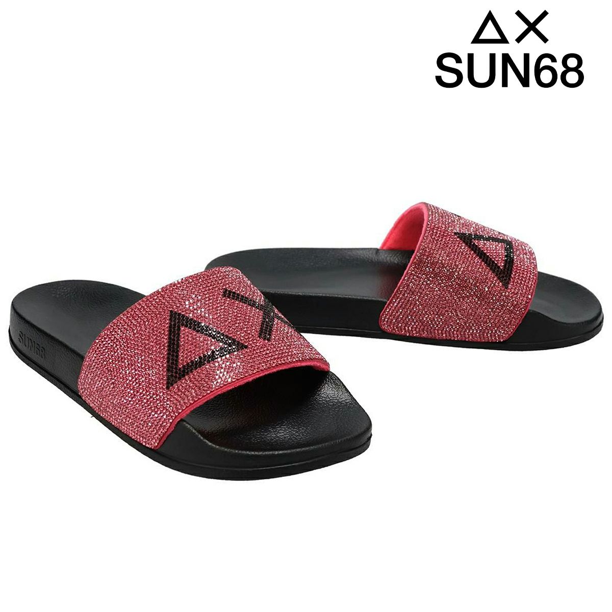 サンシックスティーエイト レディース スリッパロゴストラス SUN68 