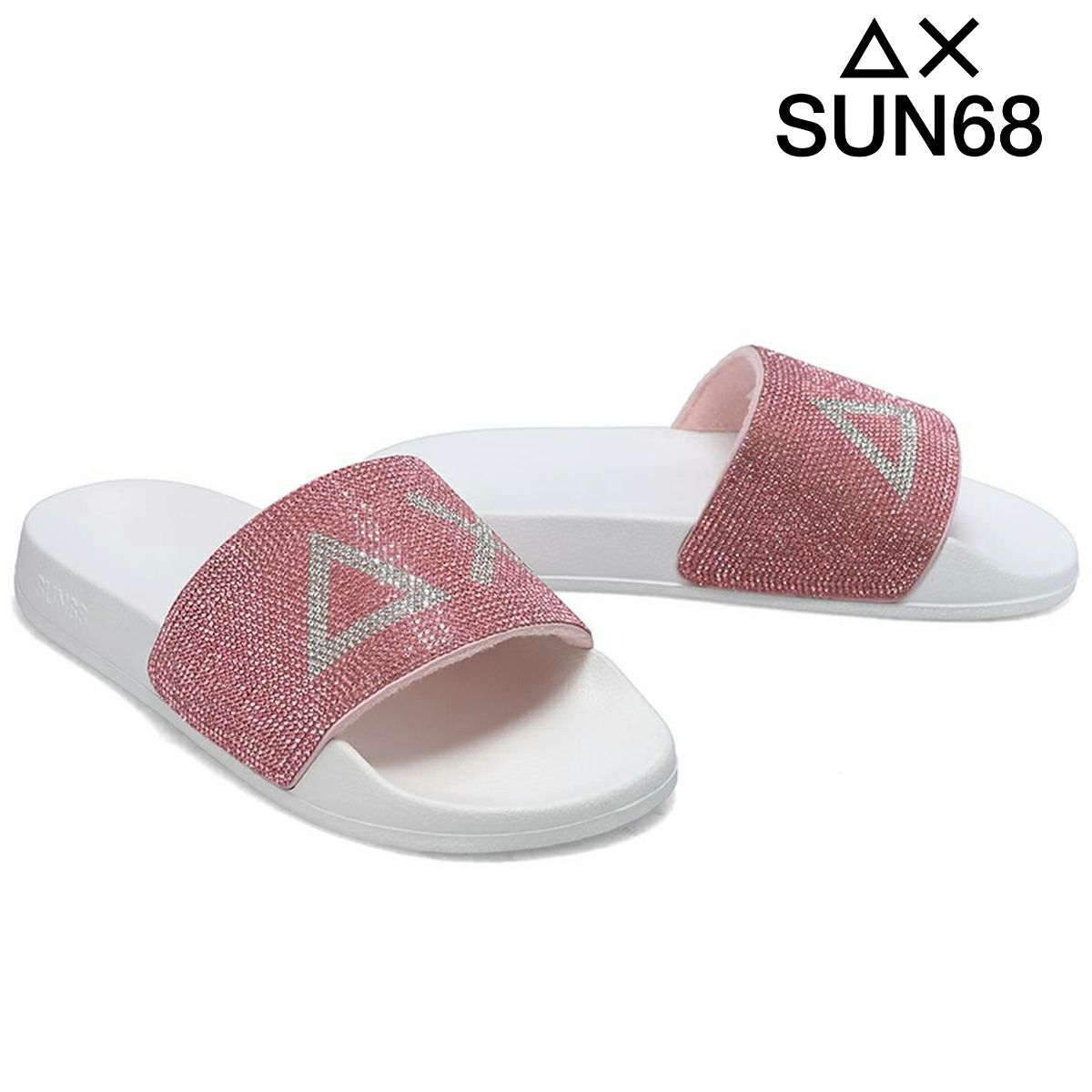 サンシックスティーエイト レディース スリッパロゴストラス SUN68 