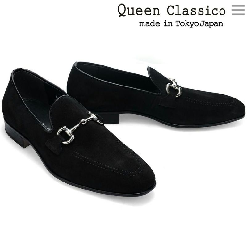  クインクラシコ メンズ ドレスシューズ ビットローファースエード 日本製