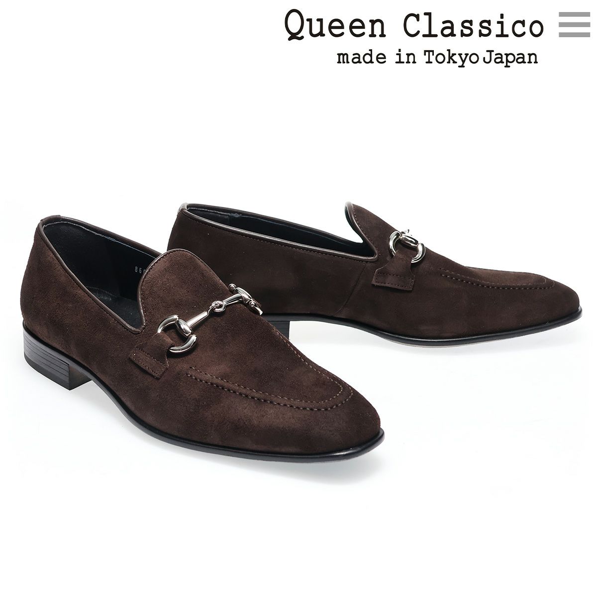  クインクラシコ メンズ ドレスシューズ ビットローファースエード 日本製