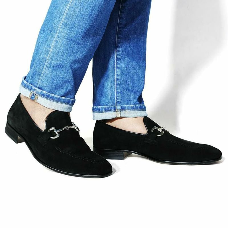  クインクラシコ メンズ ドレスシューズ ビットローファースエード 日本製