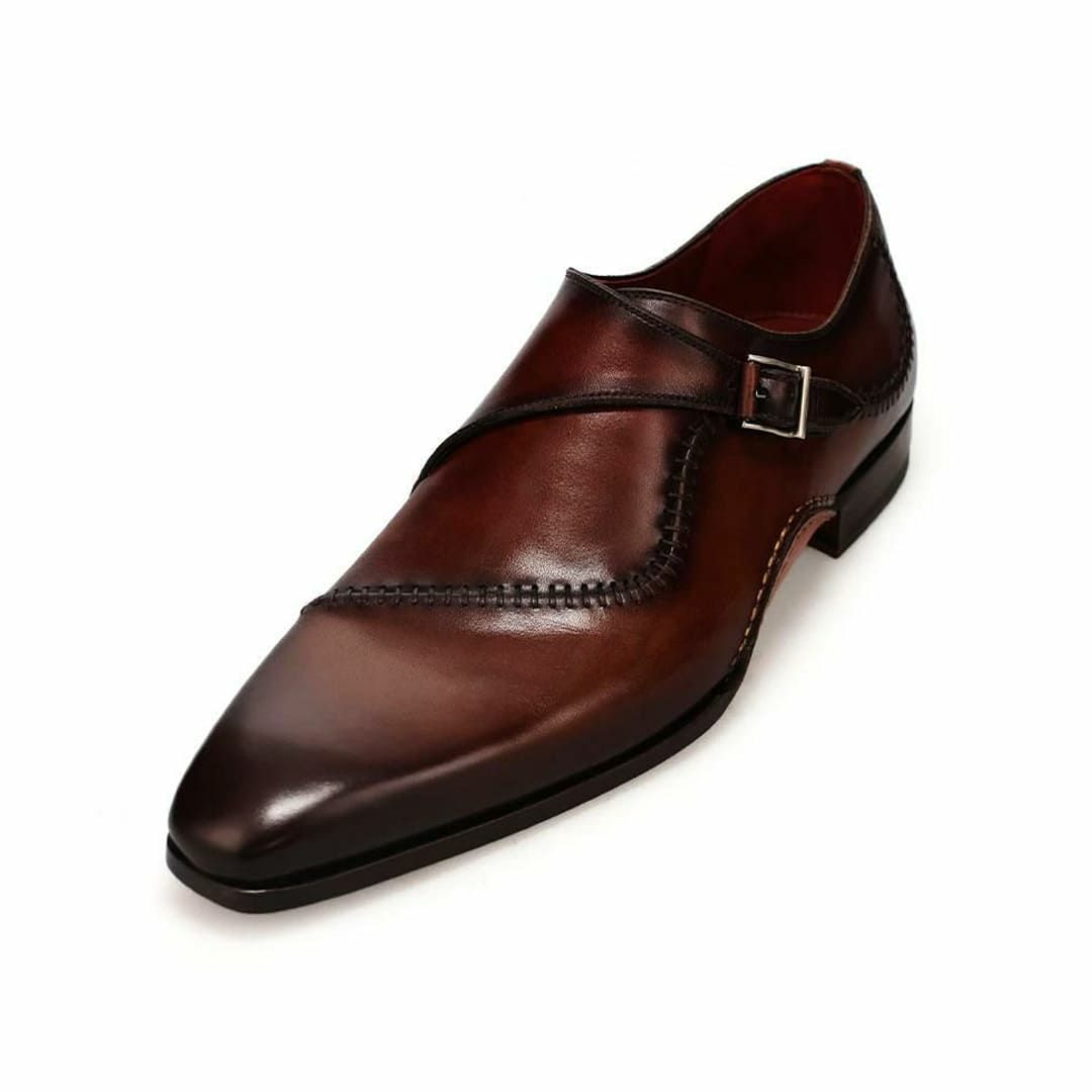 マグナーニ / MAGNANNI アークライン・シングルモンクストラップ タバコ/カオバ スペイン製 