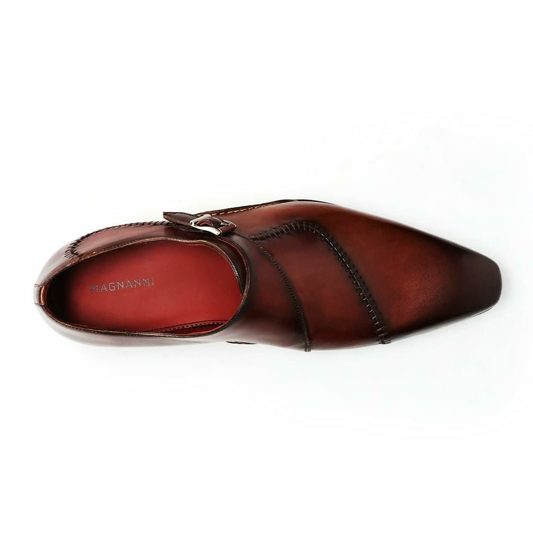 マグナーニ / MAGNANNI アークライン・シングルモンクストラップ タバコ/カオバ スペイン製 