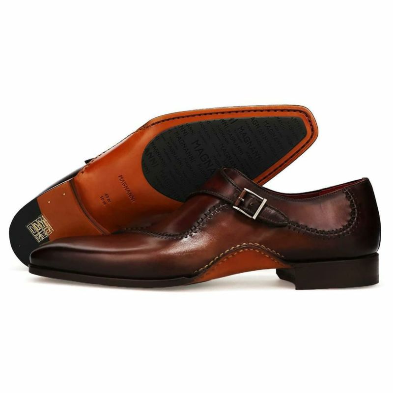 マグナーニ / MAGNANNI アークライン・シングルモンクストラップ タバコ/カオバ スペイン製 