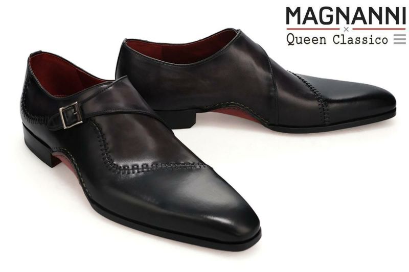 マグナーニ / MAGNANNI アークライン・シングルモンクストラップ ネロ/グリス スペイン製 
