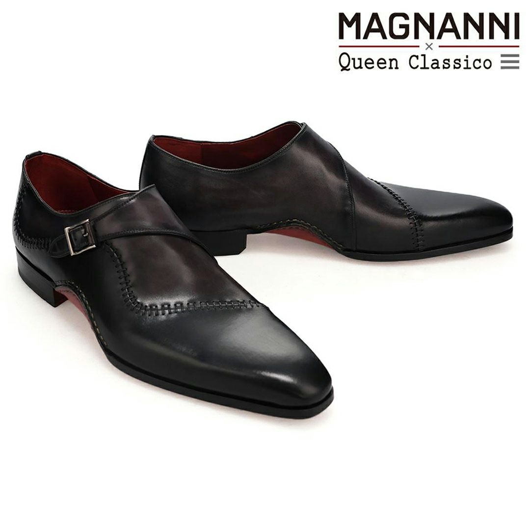 マグナーニ / MAGNANNI アークライン・シングルモンクストラップ ネロ/グリス スペイン製 