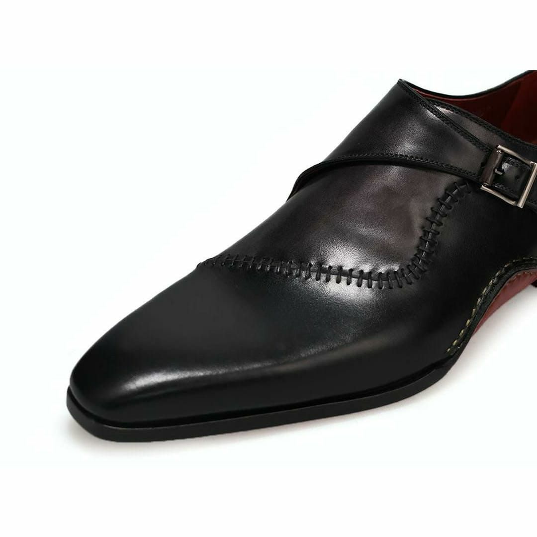 マグナーニ / MAGNANNI アークライン・シングルモンクストラップ ネロ/グリス スペイン製 10