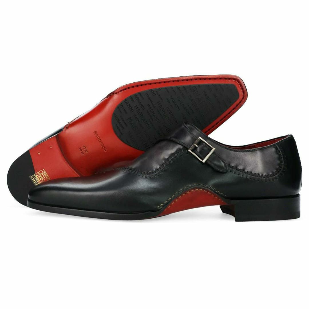 マグナーニ / MAGNANNI アークライン・シングルモンクストラップ ネロ/グリス スペイン製 11