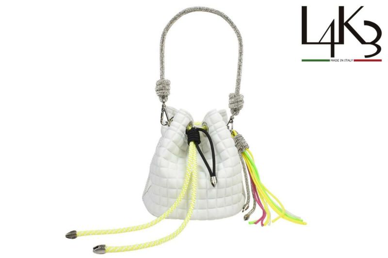  [レーク L4K3] バッグ バケットバッグ スクエア ホワイト イタリア製 