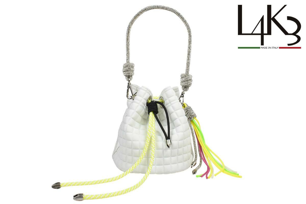  [レーク L4K3] バッグ バケットバッグ スクエア ホワイト イタリア製 