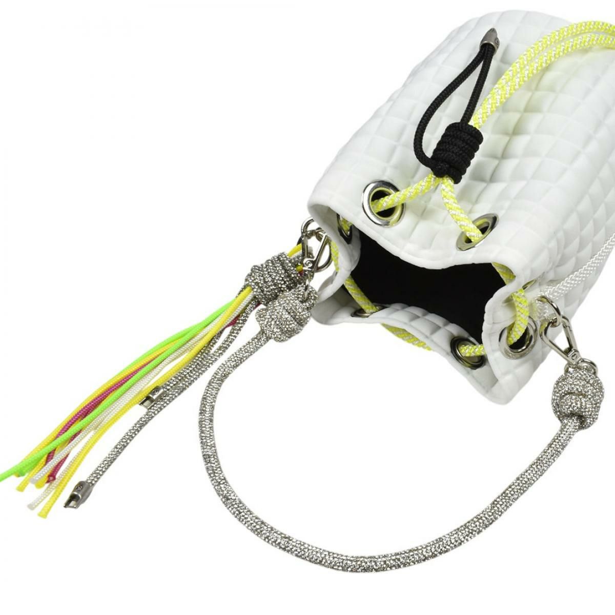  [レーク L4K3] バッグ バケットバッグ スクエア ホワイト イタリア製 