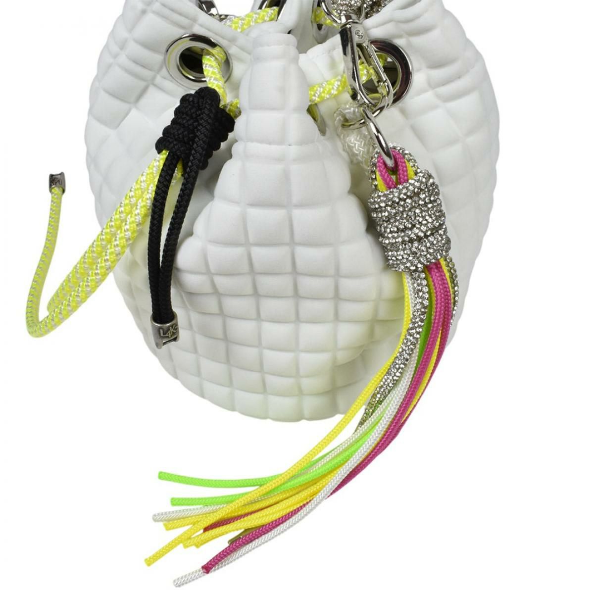  [レーク L4K3] バッグ バケットバッグ スクエア ホワイト イタリア製 