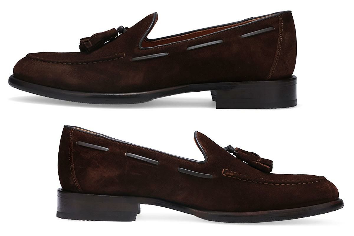 カルツォレリアトスカーナ メンズ ドレスシューズ スエード タッセルローファー イタリア製 