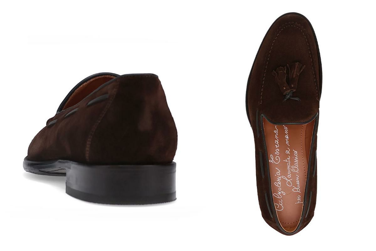 カルツォレリアトスカーナ メンズ ドレスシューズ スエード タッセルローファー イタリア製 