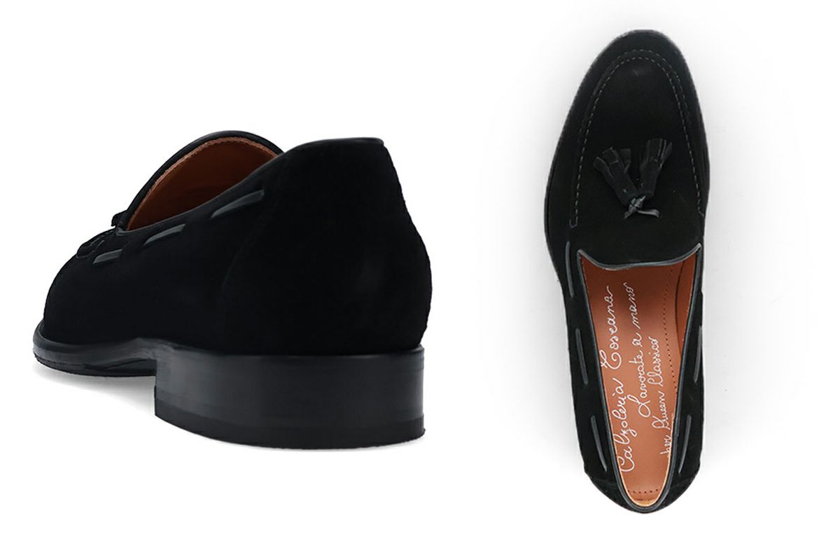 カルツォレリアトスカーナ メンズ ドレスシューズ スエード タッセルローファー イタリア製 