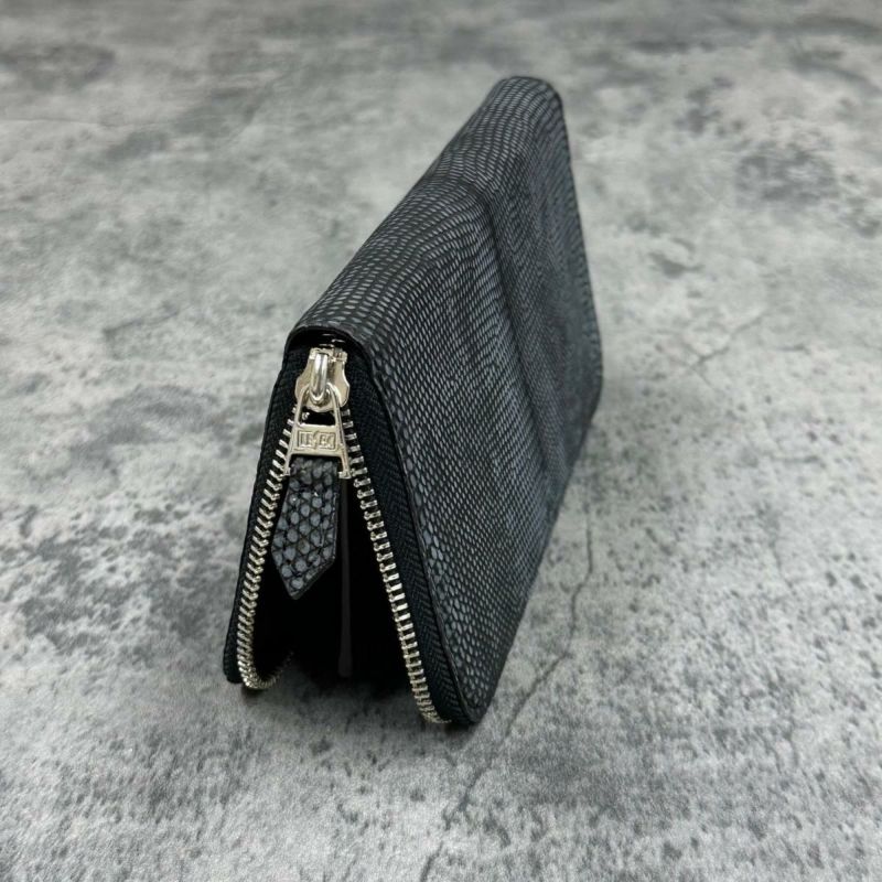 レザック 長財布 リザード チャコール 国産(日本製) 