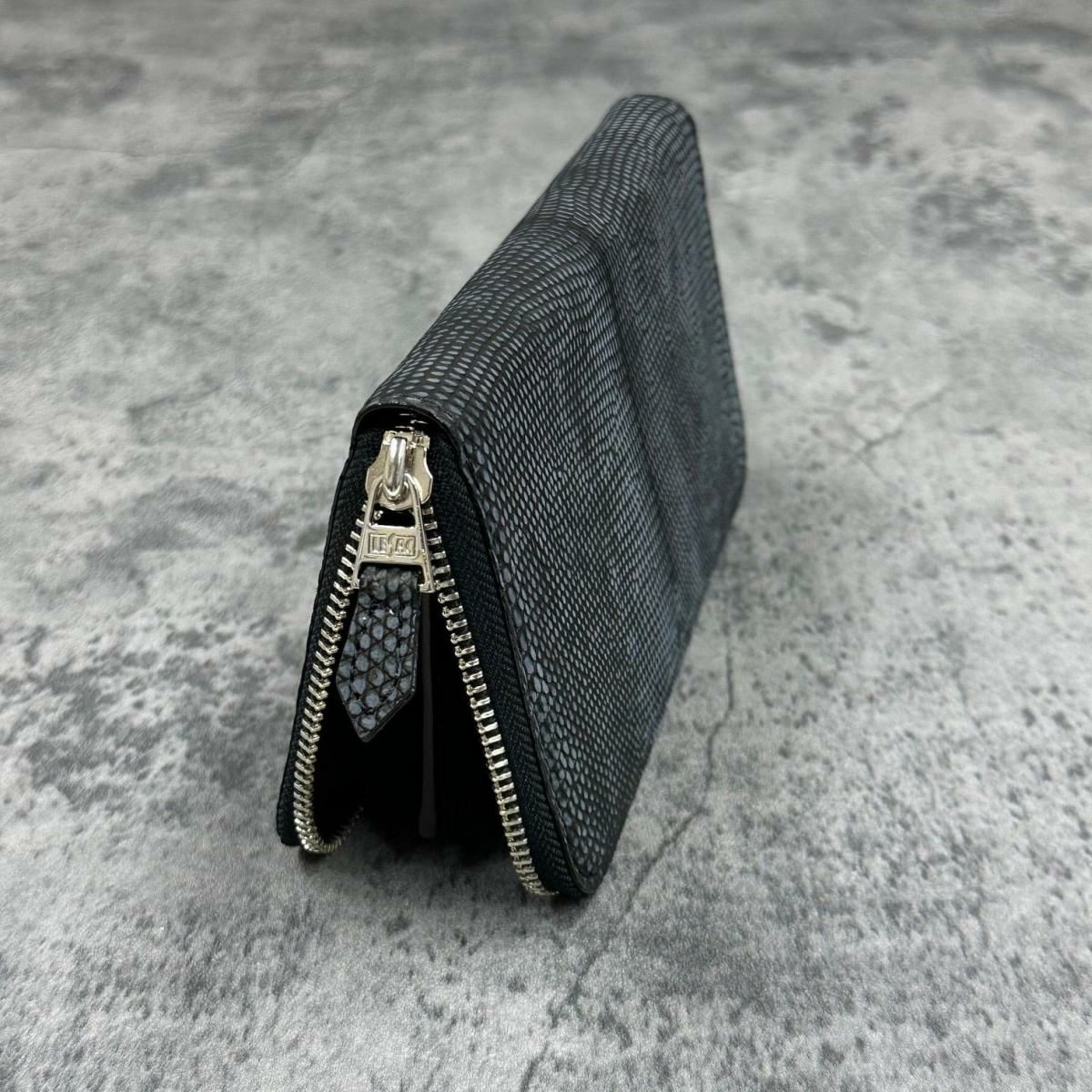 レザック 長財布 リザード チャコール 国産(日本製) 