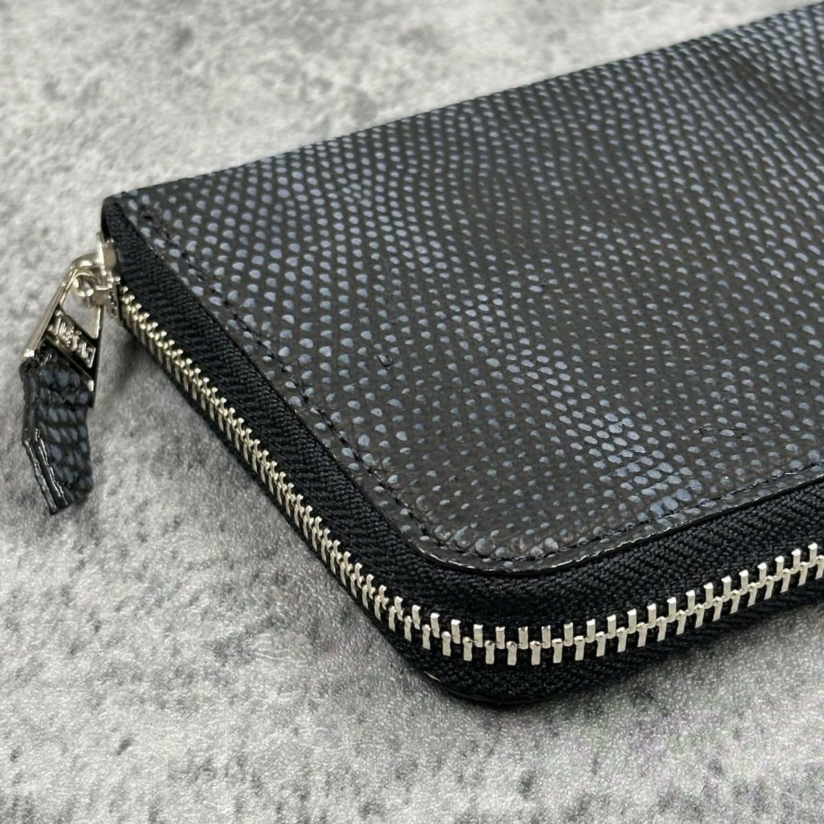 レザック 長財布 リザード チャコール 国産(日本製) 