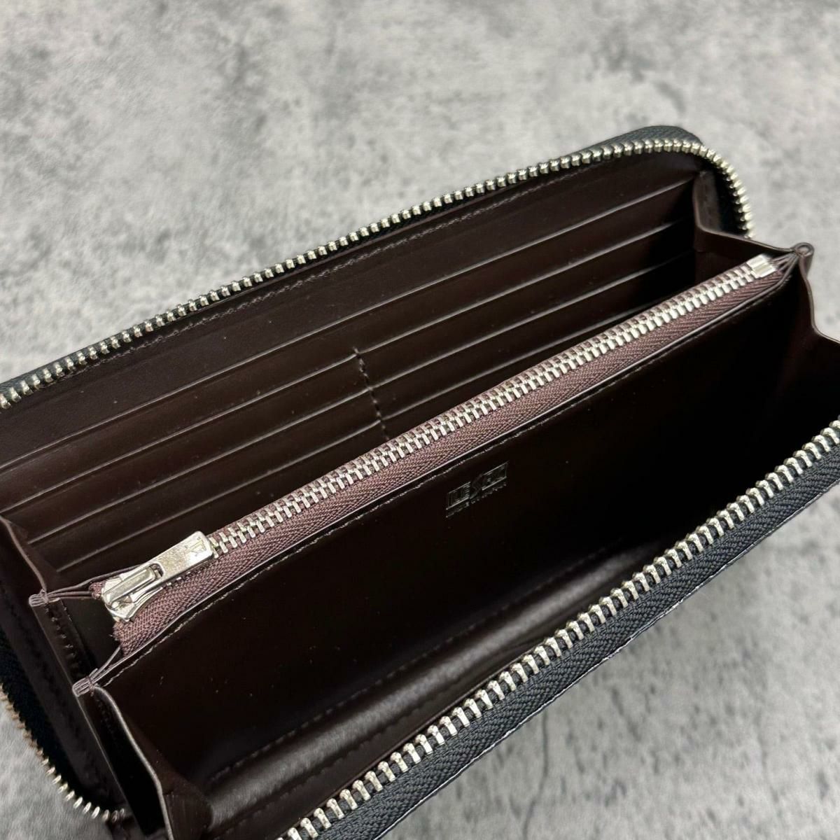 レザック 長財布 リザード チャコール 国産(日本製) 