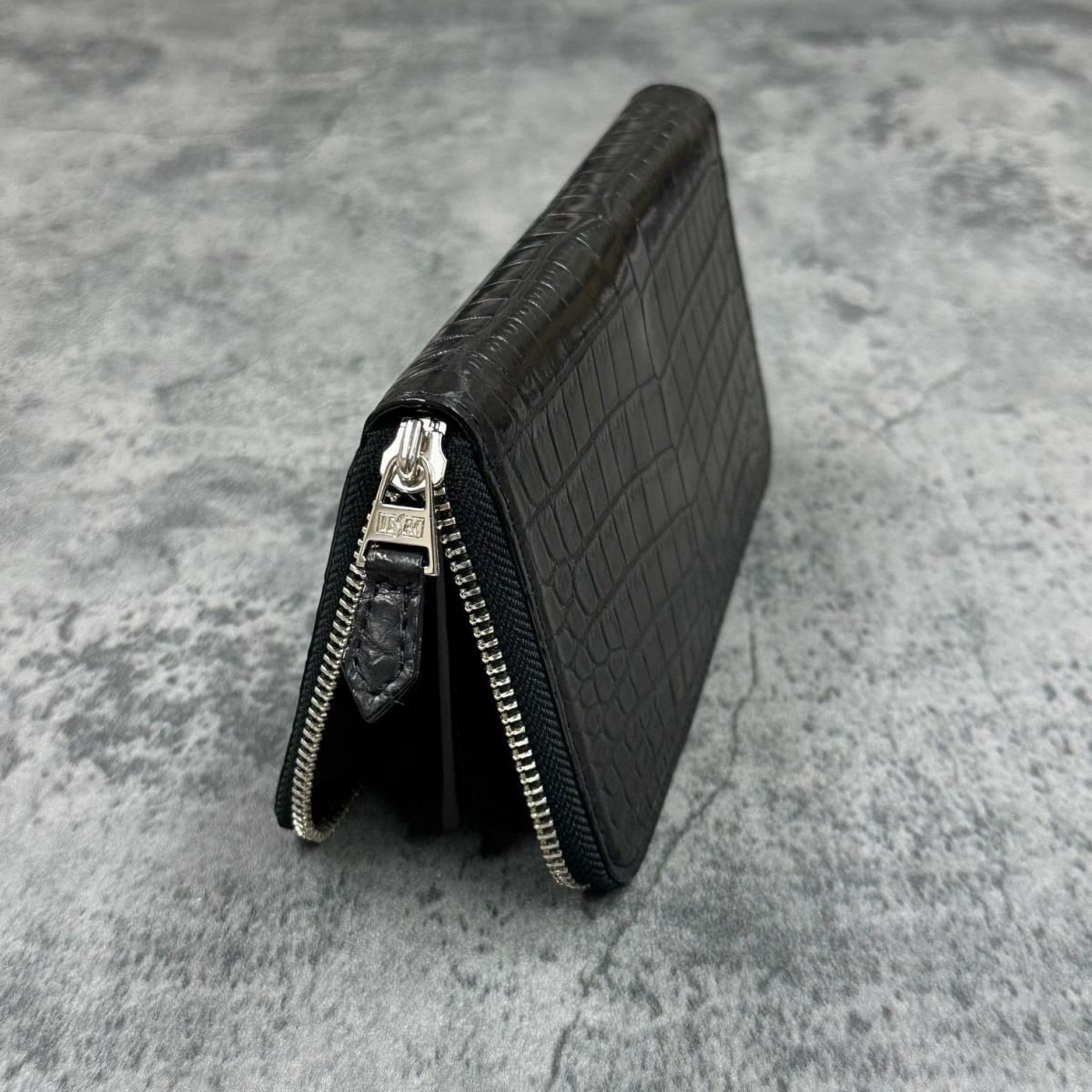 レザック 長財布 クロコダイル ブラック ナチュラル 国産(日本製) LE'SAC 
