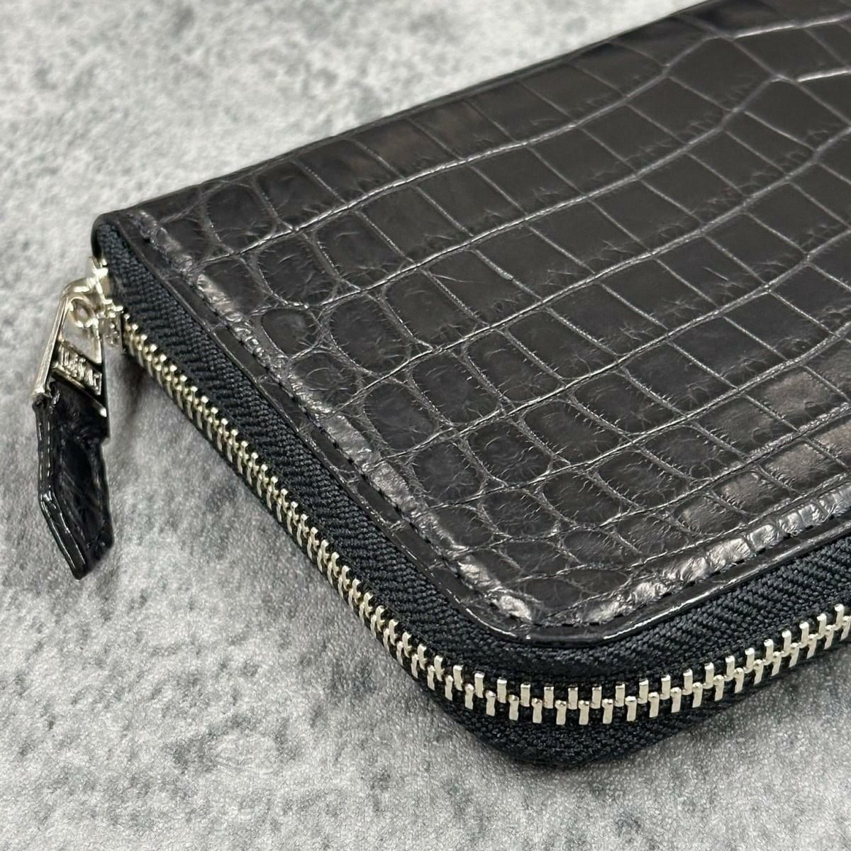 レザック 長財布 クロコダイル ブラック ナチュラル 国産(日本製) LE'SAC 