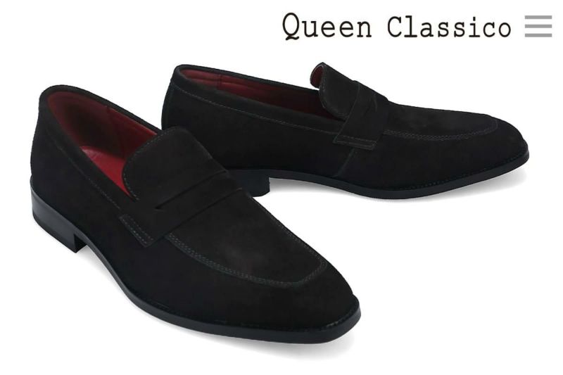 クインクラシコ メンズ ドレスシューズ スエードローファー QueenClassico