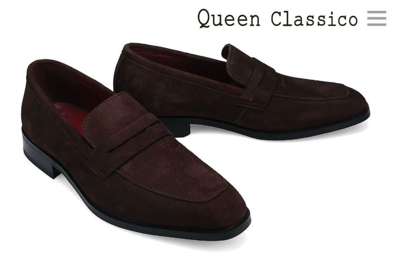 クインクラシコ メンズ ドレスシューズ スエードローファー QueenClassico