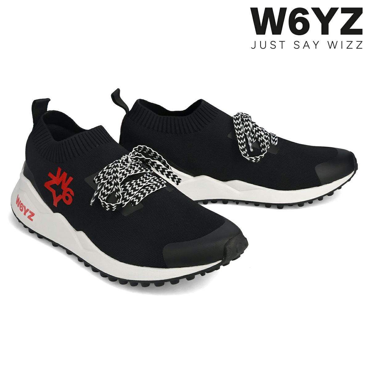  ウィズ メンズ スニーカー ソックエム ブラック ホワイト W6YZ skm250