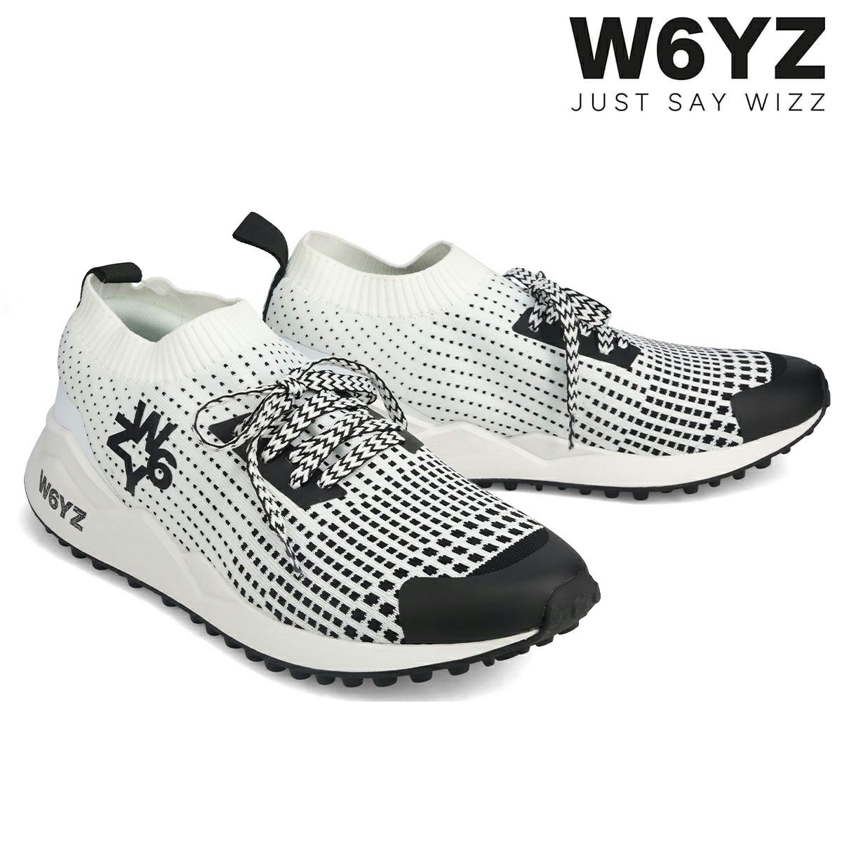 ウィズ メンズ スニーカー ソックエム ブラック ホワイト W6YZ skm250