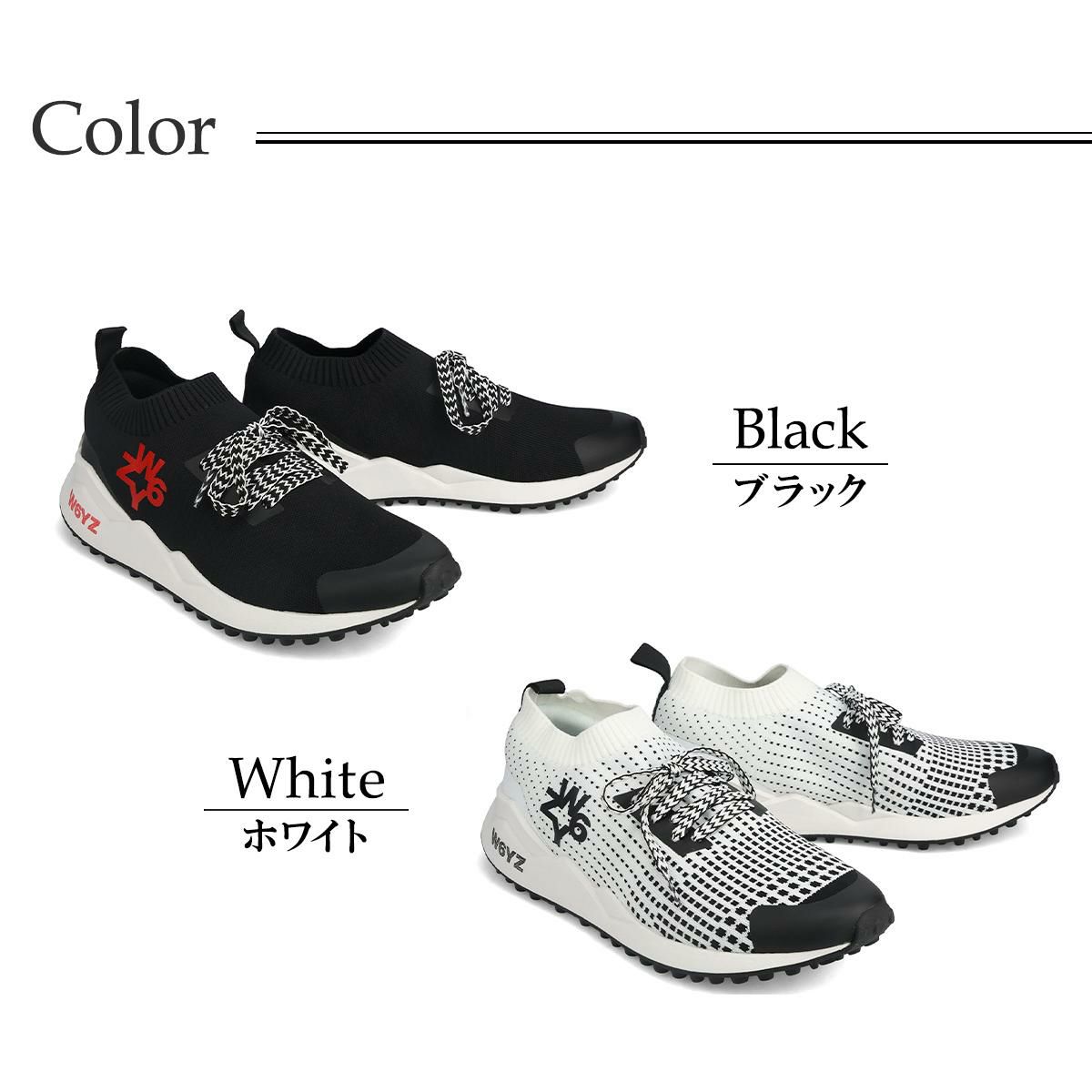  ウィズ メンズ スニーカー ソックエム ブラック ホワイト W6YZ skm250