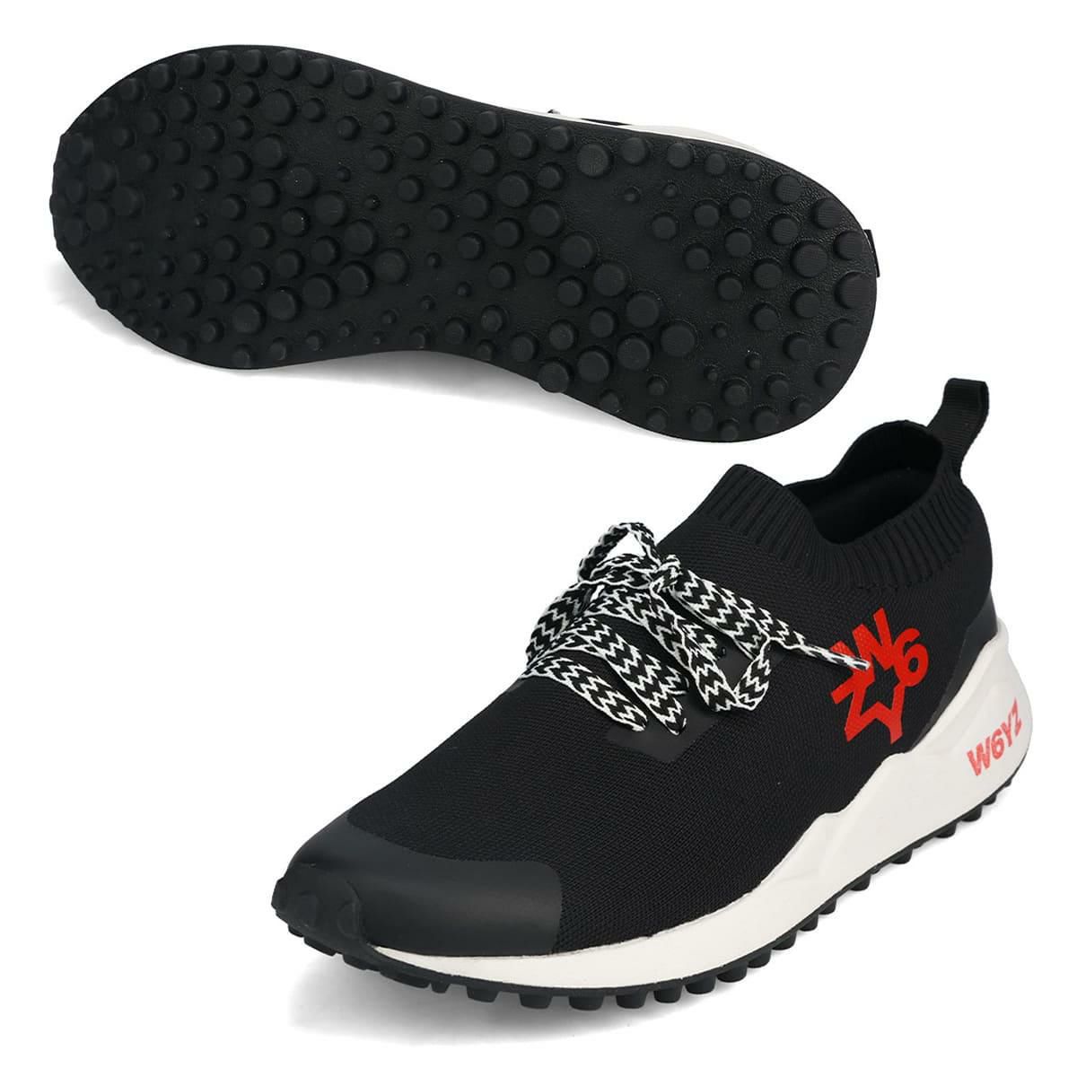  ウィズ メンズ スニーカー ソックエム ブラック ホワイト W6YZ skm250