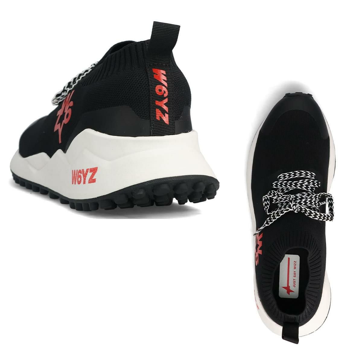  ウィズ メンズ スニーカー ソックエム ブラック ホワイト W6YZ skm250