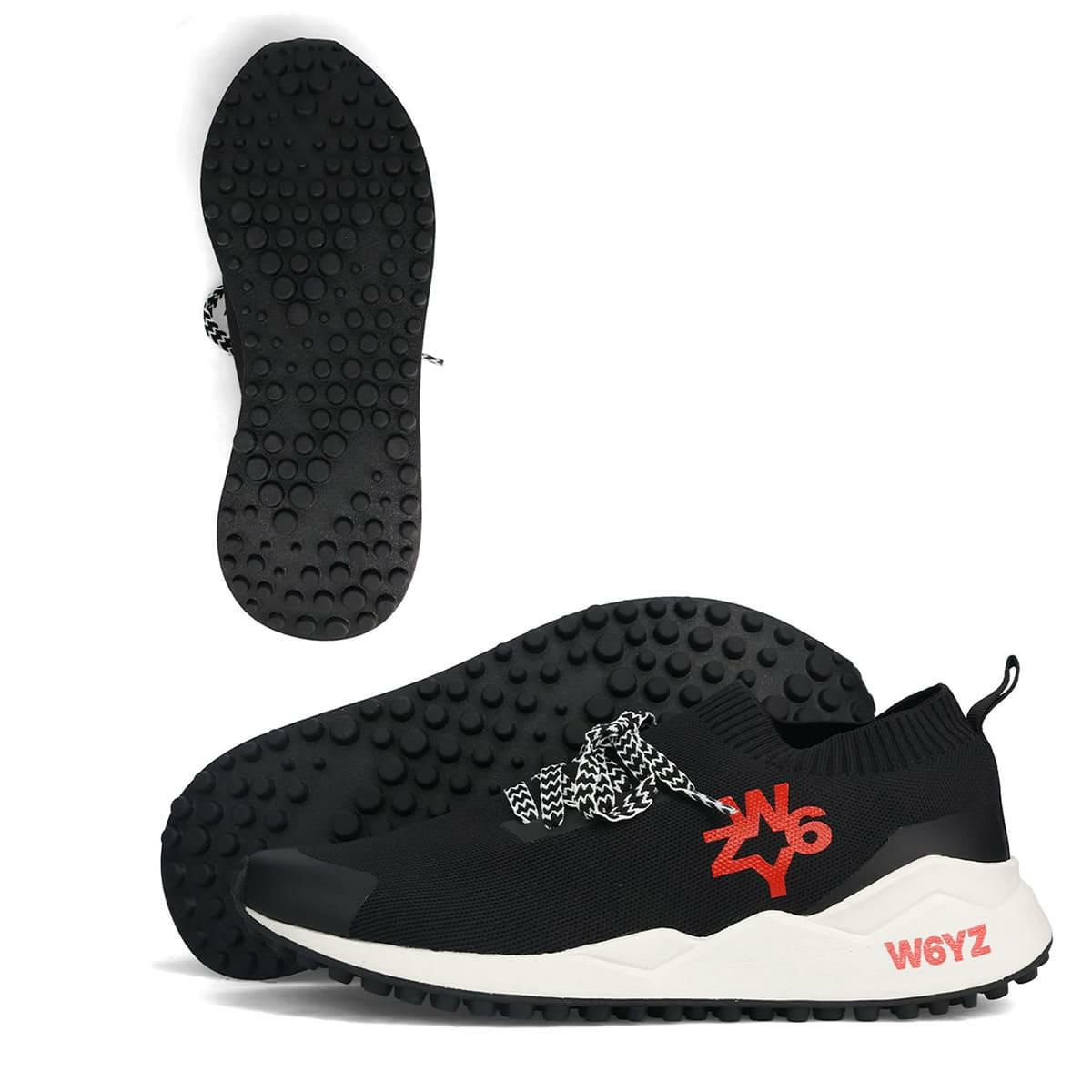  ウィズ メンズ スニーカー ソックエム ブラック ホワイト W6YZ skm250