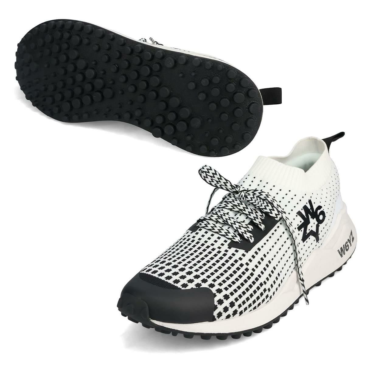  ウィズ メンズ スニーカー ソックエム ブラック ホワイト W6YZ skm250