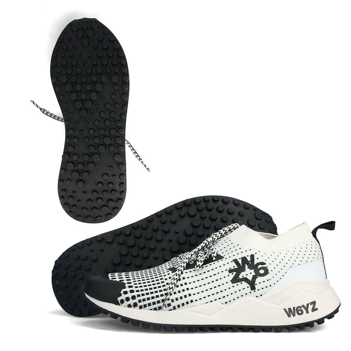  ウィズ メンズ スニーカー ソックエム ブラック ホワイト W6YZ skm250