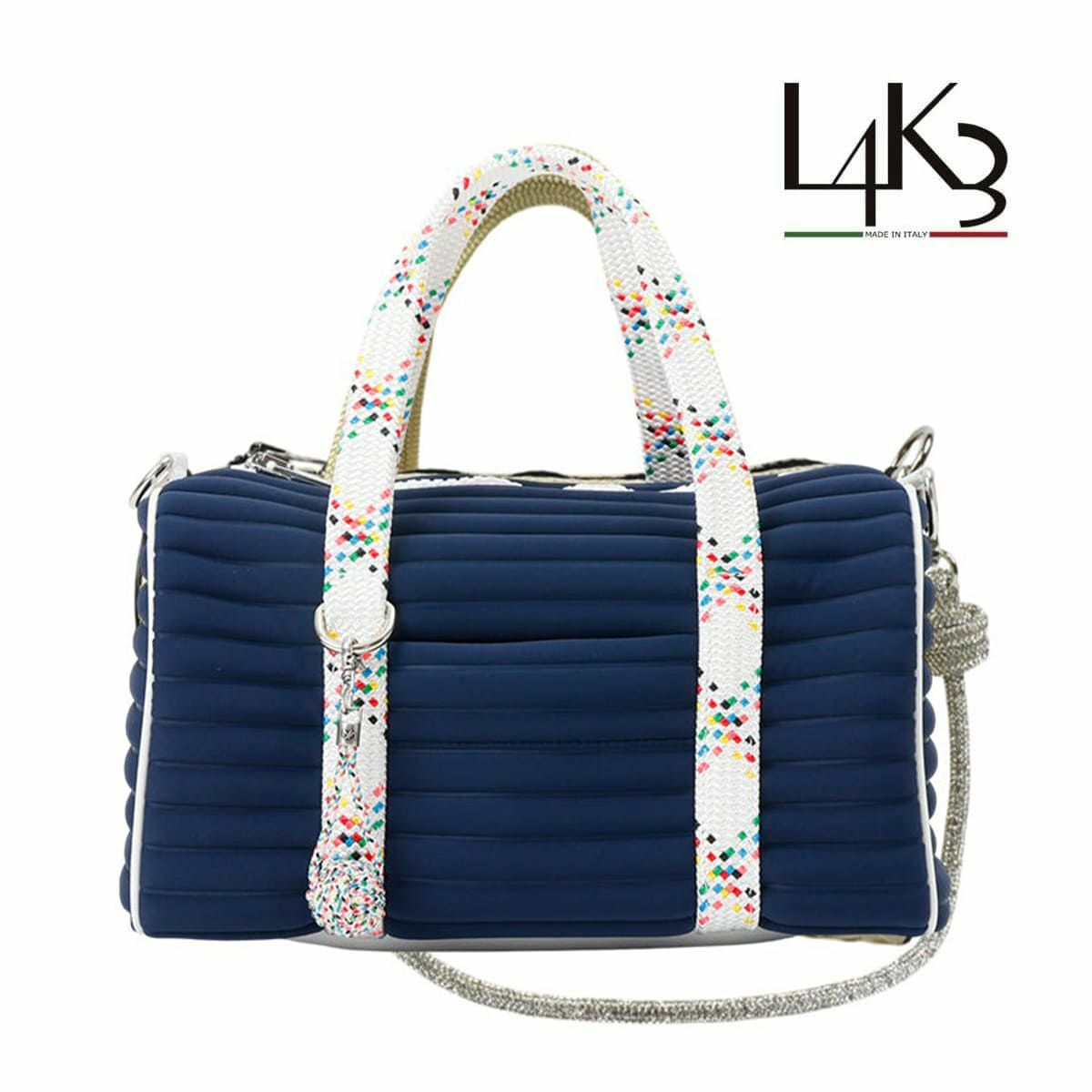  [レーク L4K3] バッグ ボストンミクロ アブソリュートブルー イタリア製 boc-1178