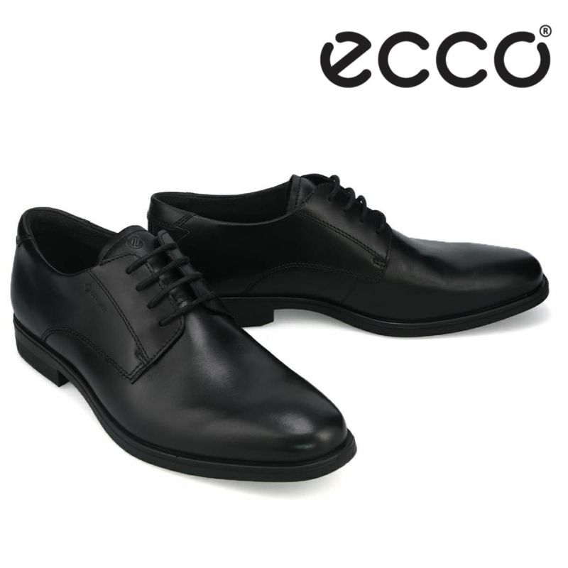  エコー メンズ ドレスシューズ メルボルン 防水 外羽根プレーントゥ ブラック