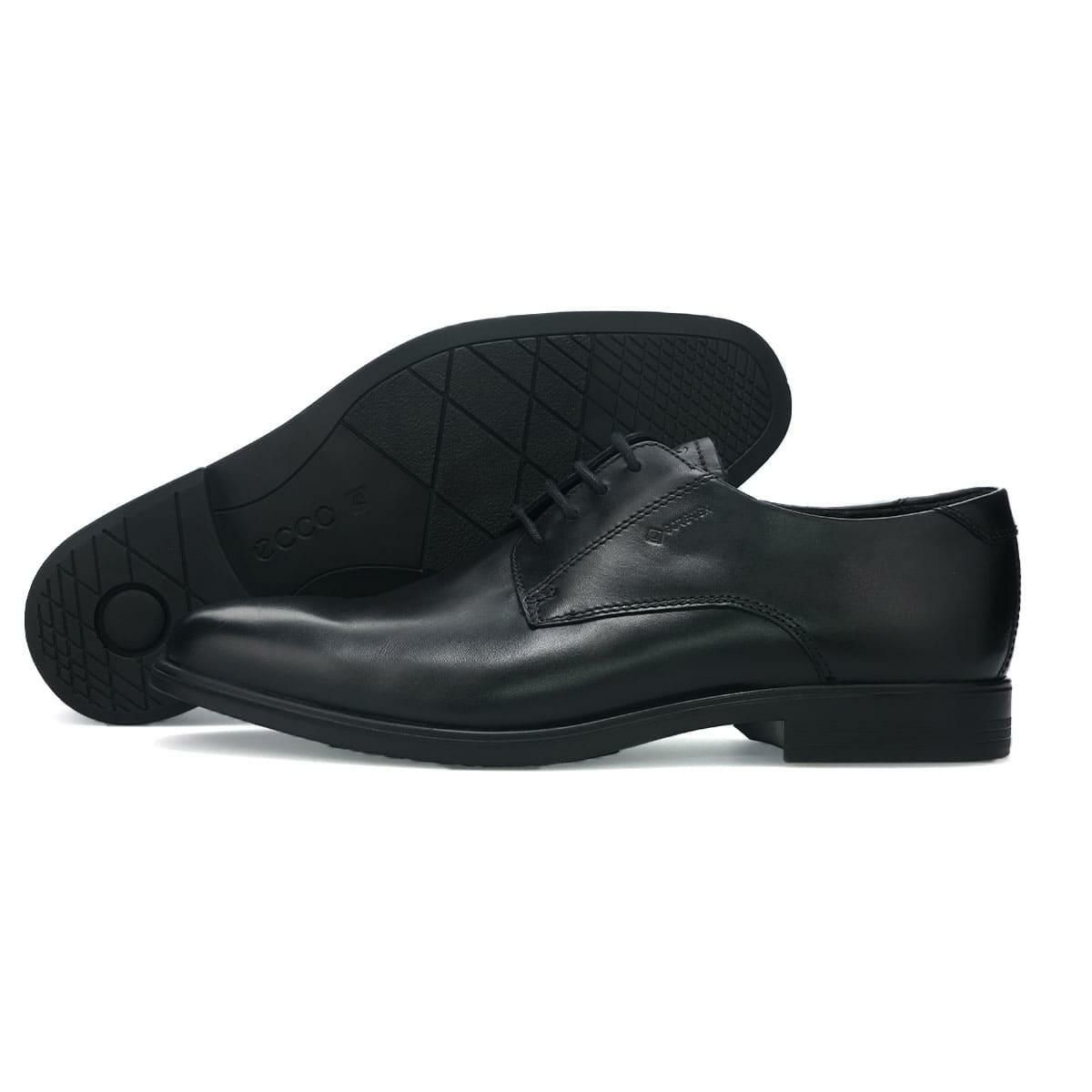  エコー メンズ ドレスシューズ メルボルン 防水 外羽根プレーントゥ ブラック