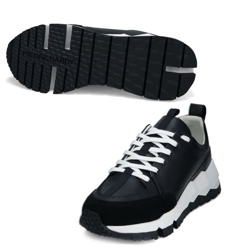 ピエール アルディ メンズ スニーカー ストリートライフ ブラック ホワイト/ブラック PIERRE HARDY pqx02zfa25calf