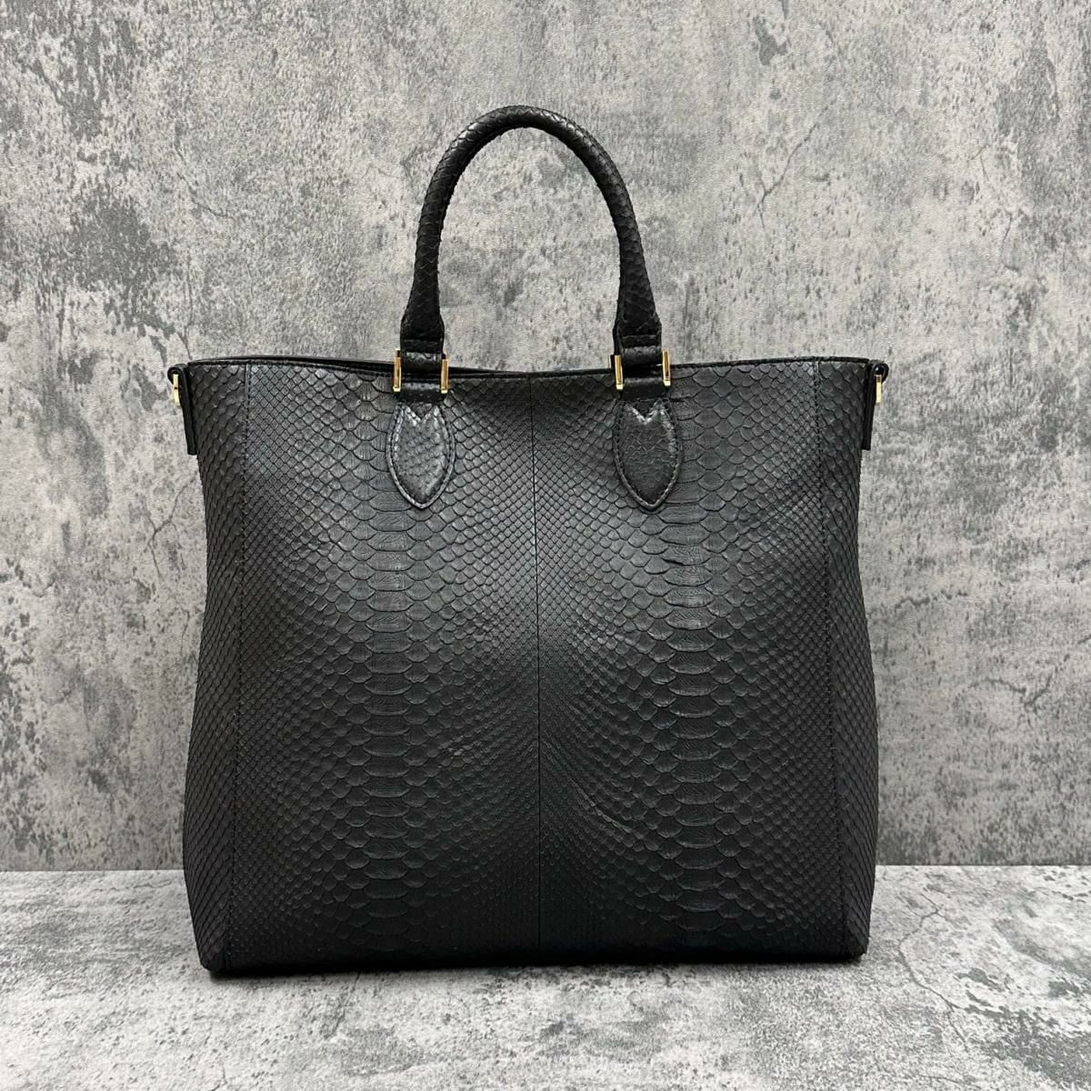 レザック バッグ パイソントートバッグ CALON ブラック 国産(日本製) LE'SAC calonp