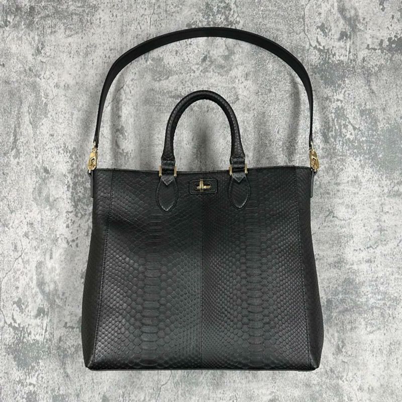 レザック バッグ パイソントートバッグ CALON ブラック 国産(日本製) LE'SAC calonp