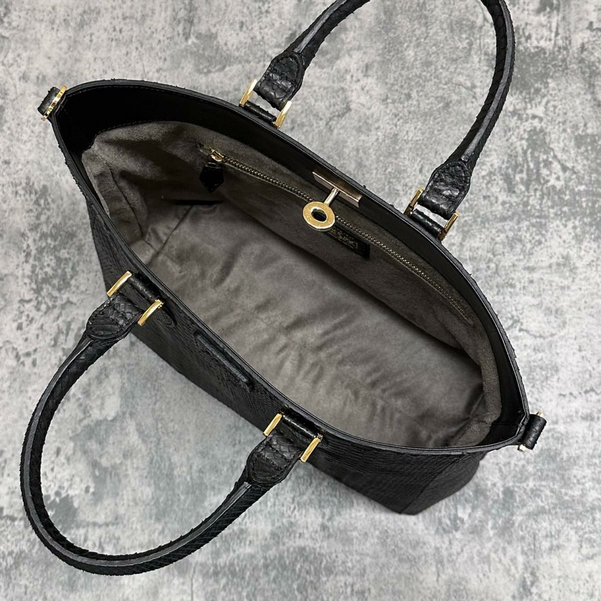 レザック バッグ パイソントートバッグ CALON ブラック 国産(日本製) LE'SAC calonp