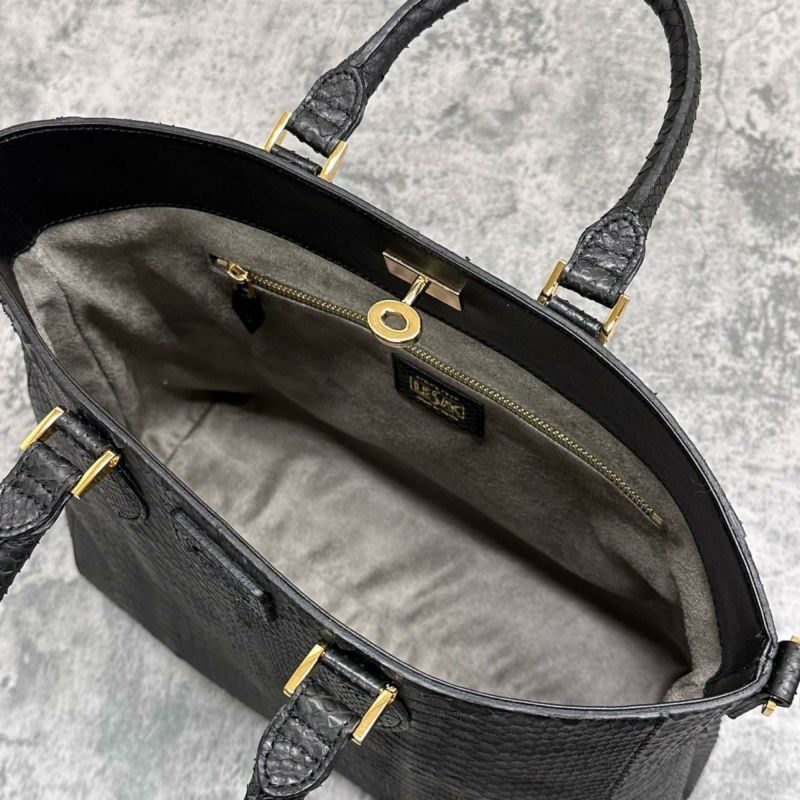 レザック バッグ パイソントートバッグ CALON ブラック 国産(日本製) LE'SAC calonp