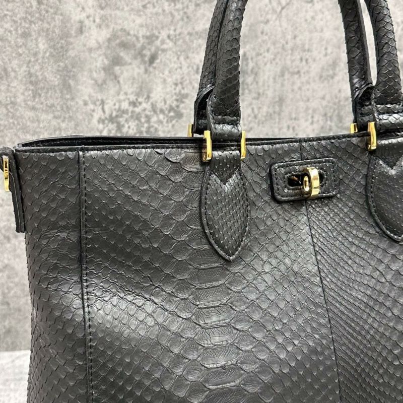 レザック バッグ パイソントートバッグ CALON ブラック 国産(日本製) LE'SAC calonp