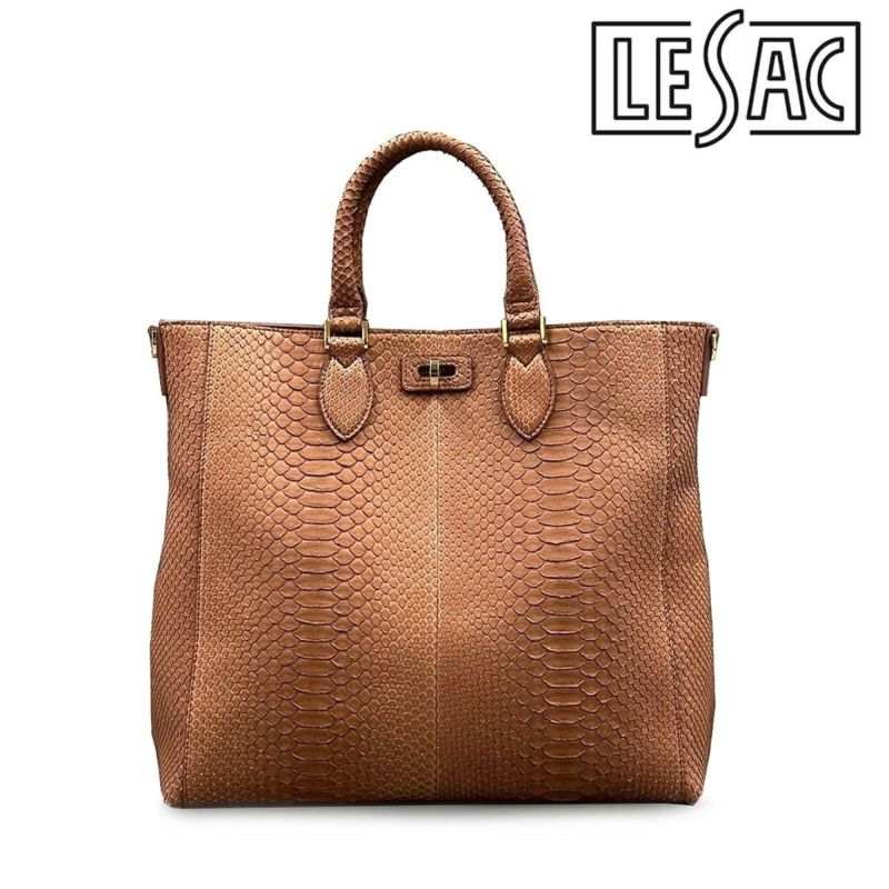 レザック バッグ パイソントートバッグ CALON コニャック 国産(日本製) LE'SAC calonp