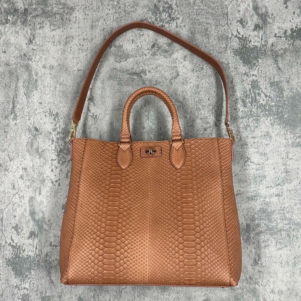 レザック バッグ パイソントートバッグ CALON コニャック 国産(日本製) LE'SAC calonp