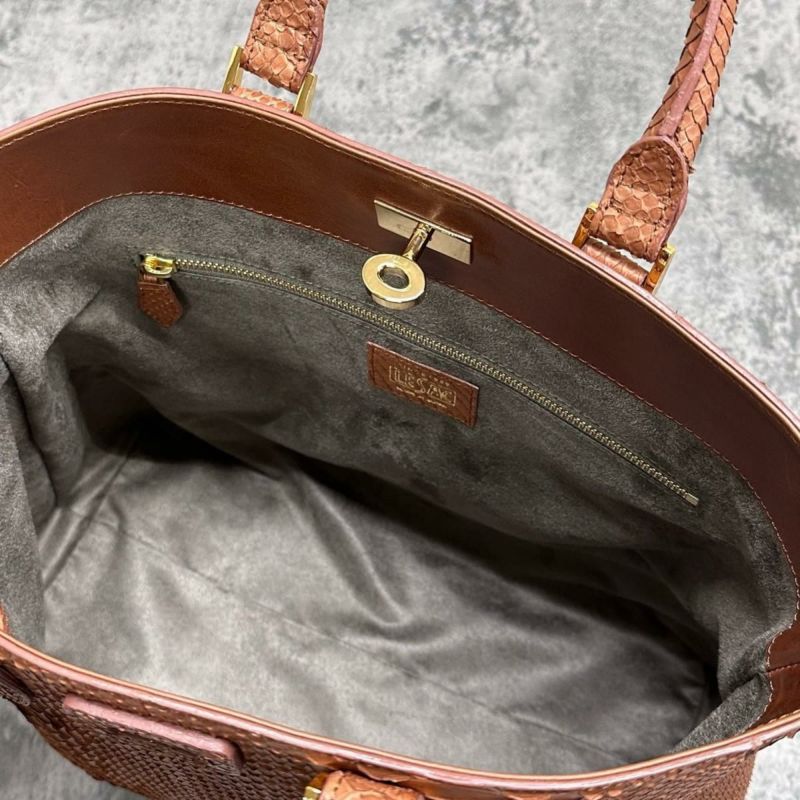 レザック バッグ パイソントートバッグ CALON コニャック 国産(日本製) LE'SAC calonp